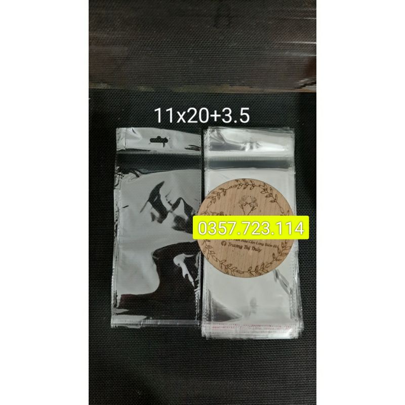 1 kg túi bóng kính có móc treo 11×20+3.5 cm