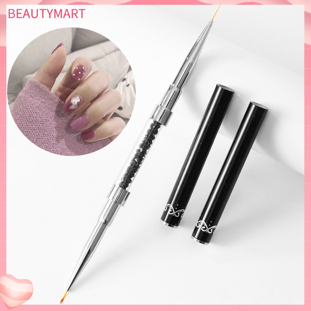 Cọ Hai Đầu 9mm 11mm Tay Cầm Đính Đá Trang Trí Móng Nghệ Thuật