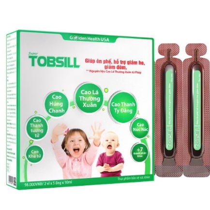 Siro Ho Thảo Dược SUPER TOBSILL - GIẢM HO, GIẢM ĐỜM, BỔ PHỔI, TĂNG ĐỀ KHÁNG PHỔI