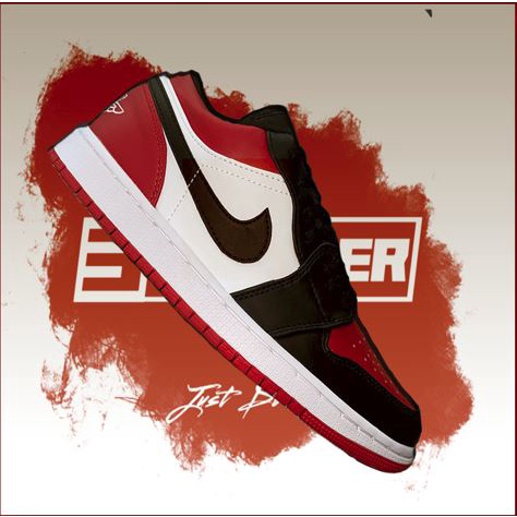 Giày Nike Air Jordan 1 Low Bred Toe, JD Thấp Đỏ Đen Bản Đẹp Chuẩn SC, Fullbox, Full Phụ Kiện