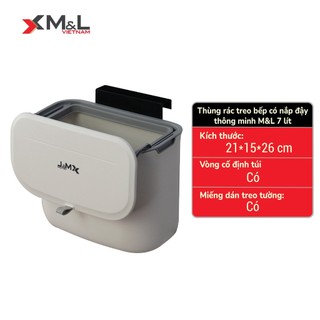 Thùng rác treo tủ bếp có nắp đậy thông minh 7 lít - M&L 546 - cao cấp, sang trọng
