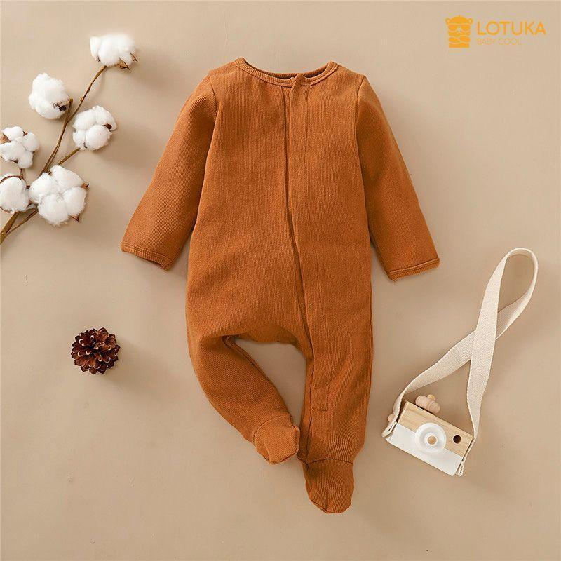 Body Liền Tất Dài Tay LOTUKA Chất Len Tăm Ấm Áp Cho Bé Size 3-12kg