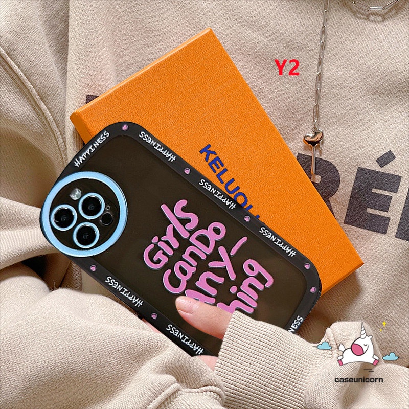 Ốp Điện Thoại TPU Mềm Có Túi Khí Chống Sốc In Chữ Cho iPhone 11 13 12 14 Pro MAX XR 6 6s 7 8 Plus XS MAX X SE 2020