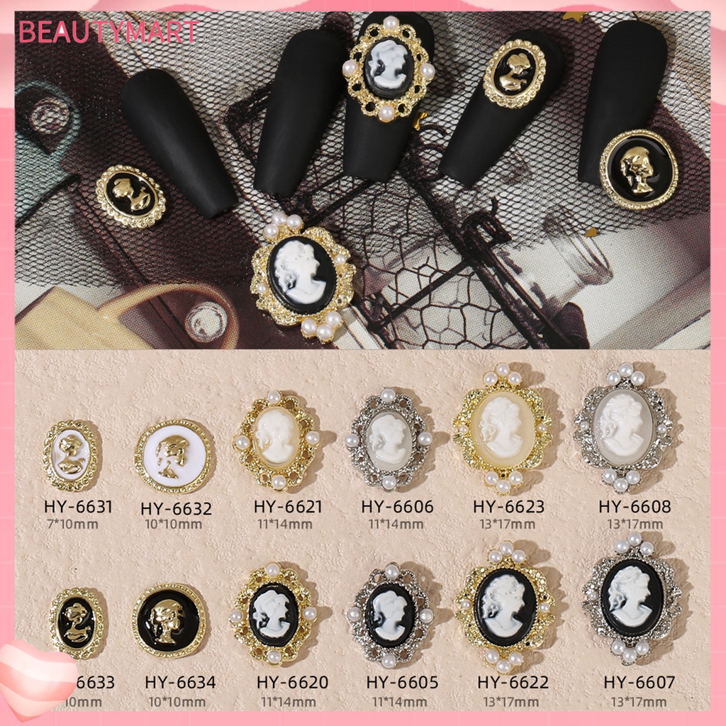 Set 20 Viên Đá Ngọc Trai 3D Bằng Hợp Kim Dùng Trang Trí Móng Tay Nghệ Thuật DIY