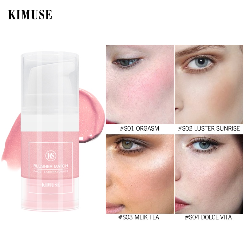 Phấn má hồng MISS ROSE kimuse dạng kem chống thấm nước và mồ hôi lâu trôi 6ml