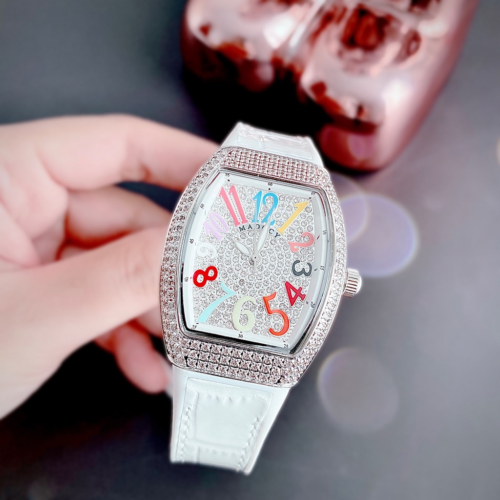 Đồng Hồ Nữ Madocy M81666 Dây Silicone Trắng Silver 33mm