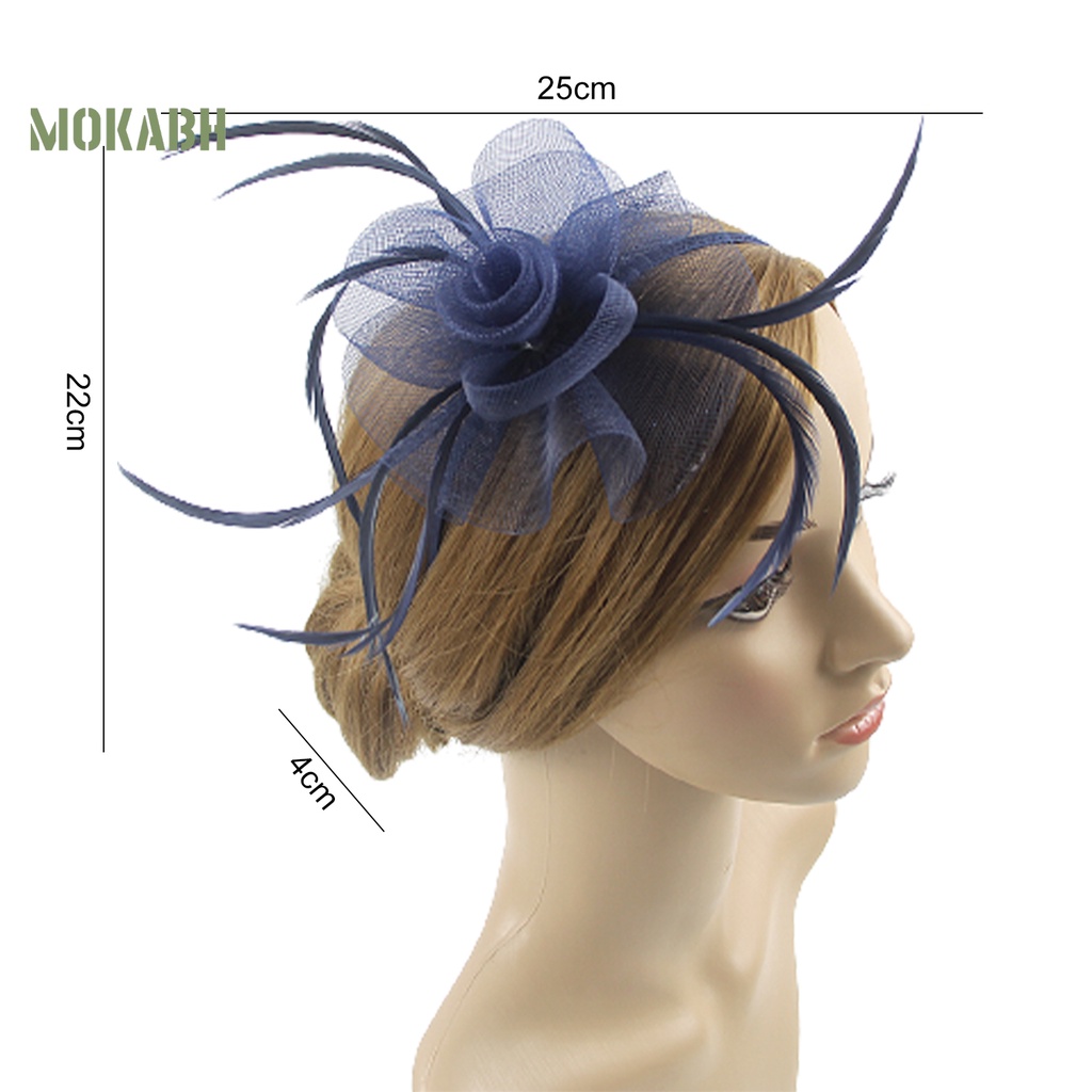 Mũ Lưới Đính Hoa Và Lông Vũ Thanh Lịch Cổ Điển Cho Cô Dâu