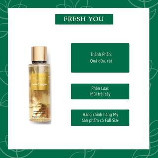 Coconut Passion - Xịt thơm toàn thân body mist khác Victoria's Secret - fresh you