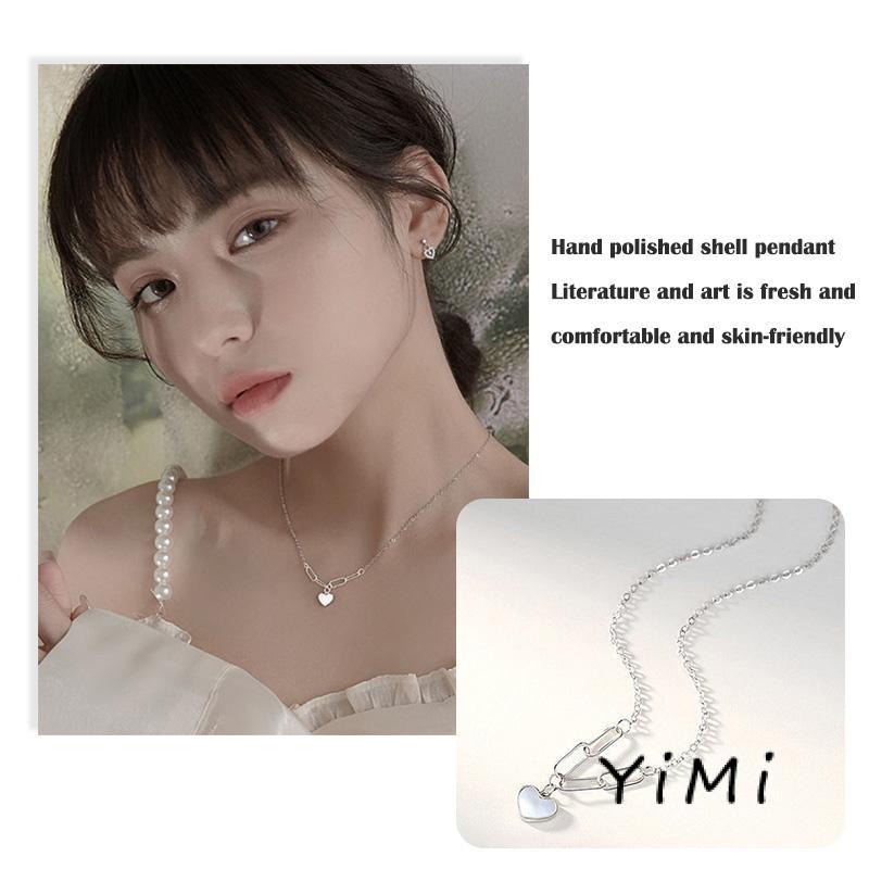 Vòng cổ Mặt Hình Trái Tim Vỏ Sò Không Phai Màu Nhẹ Nhàng Sang Trọng Cho Nữ