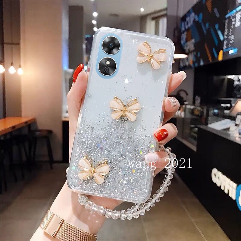 Ốp Điện Thoại Mềm Trang Trí Hình Bướm Lấp Lánh Cho OPPO Reno8 T 5G 4G Reno 8T 8 T 2023