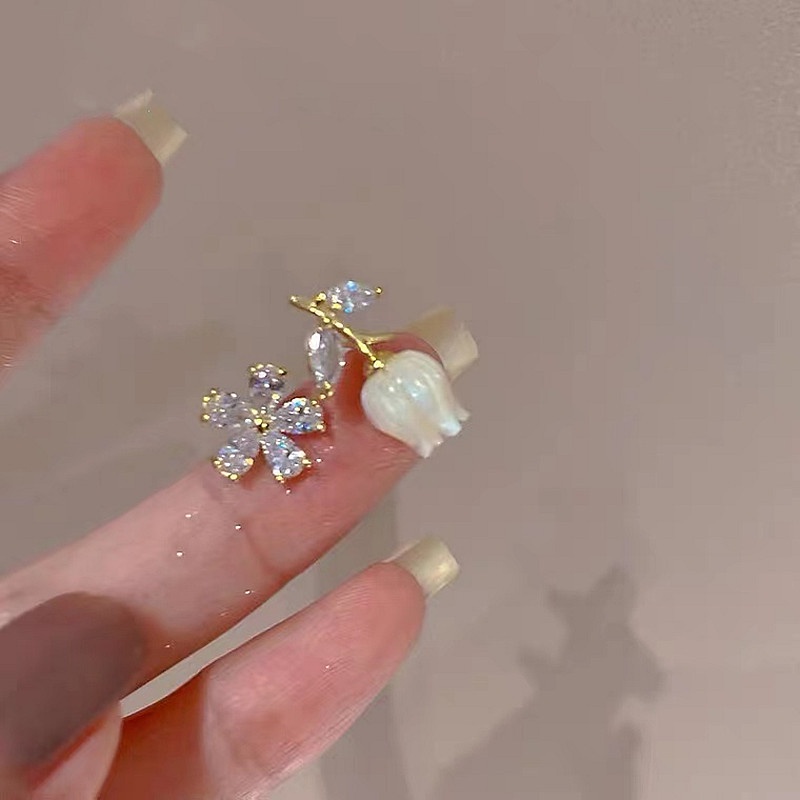 Bông Tai Mạ Vàng 18K Đính Đá Zircon Phong Cách vintage