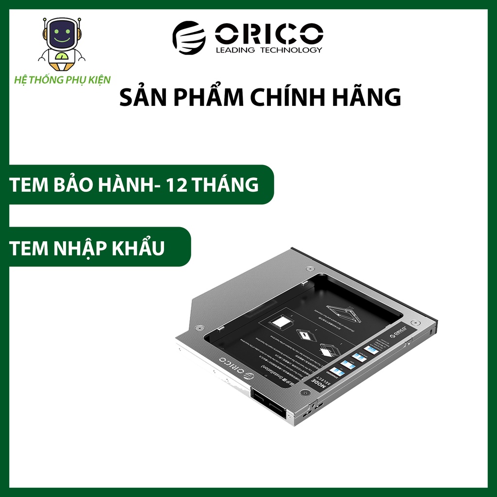 Khay Ổ Cứng Laptop (Caddy Bay) 2.5" SATA 1,2,3 ORICO- M95SS- Hàng Chính Hãng