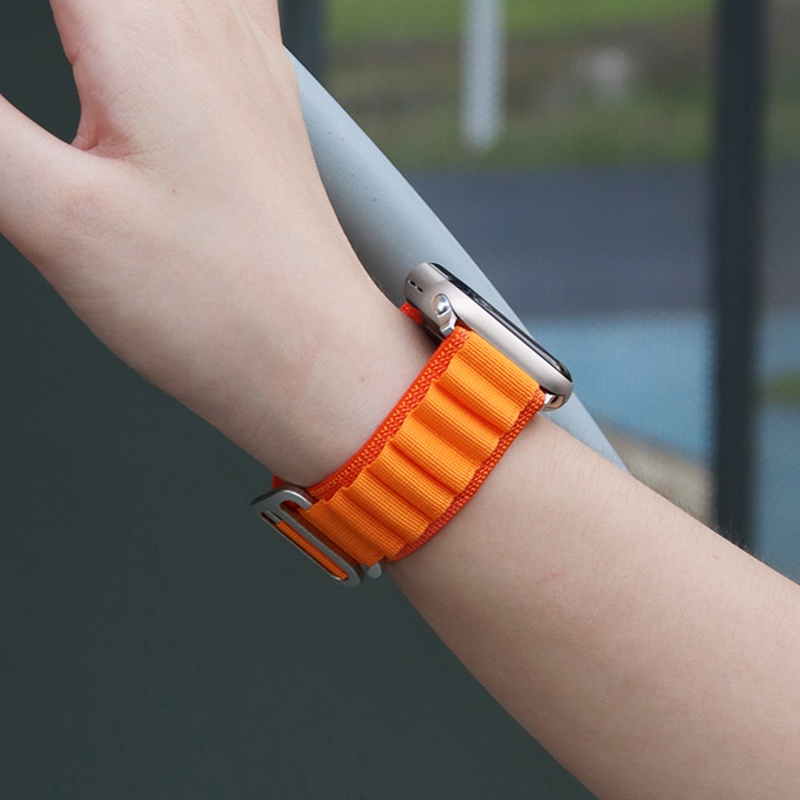 Dây Đeo Nylon Cho Đồng Hồ Thông Minh Apple Watch 49mm 45mm 41mm 44mm 40mm 42mm 38mm Iwatch Series 8 Ultra 7 6 5 4 SE