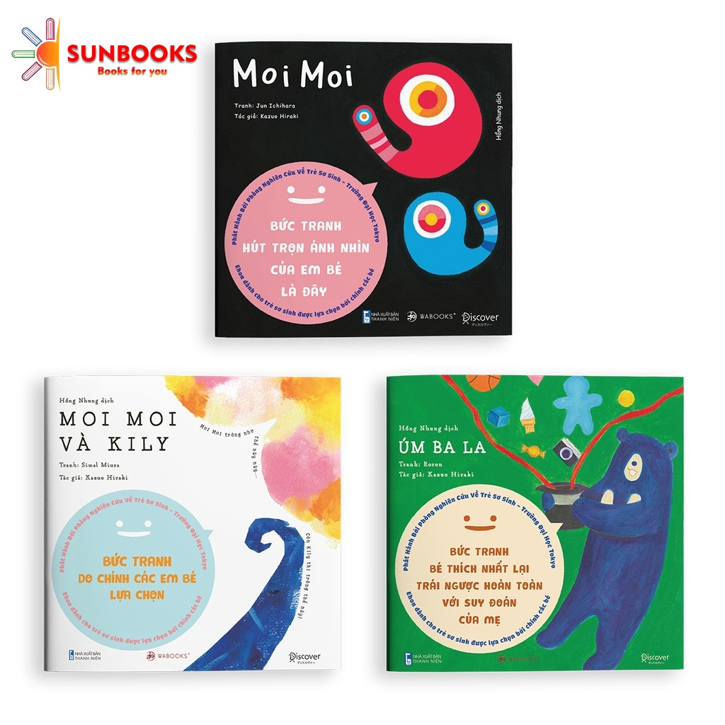 Sách Ehon - Set 3 cuốn Moi Moi và những người bạn - Dành cho trẻ từ 0-2 tuổi