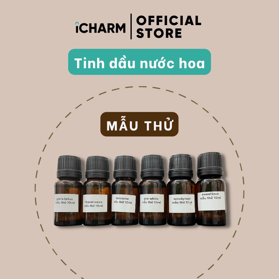 Combo Tinh dầu xông phòng hương nước hoa, khách sạn iCHARM (Combo mẫu thử 10ml)