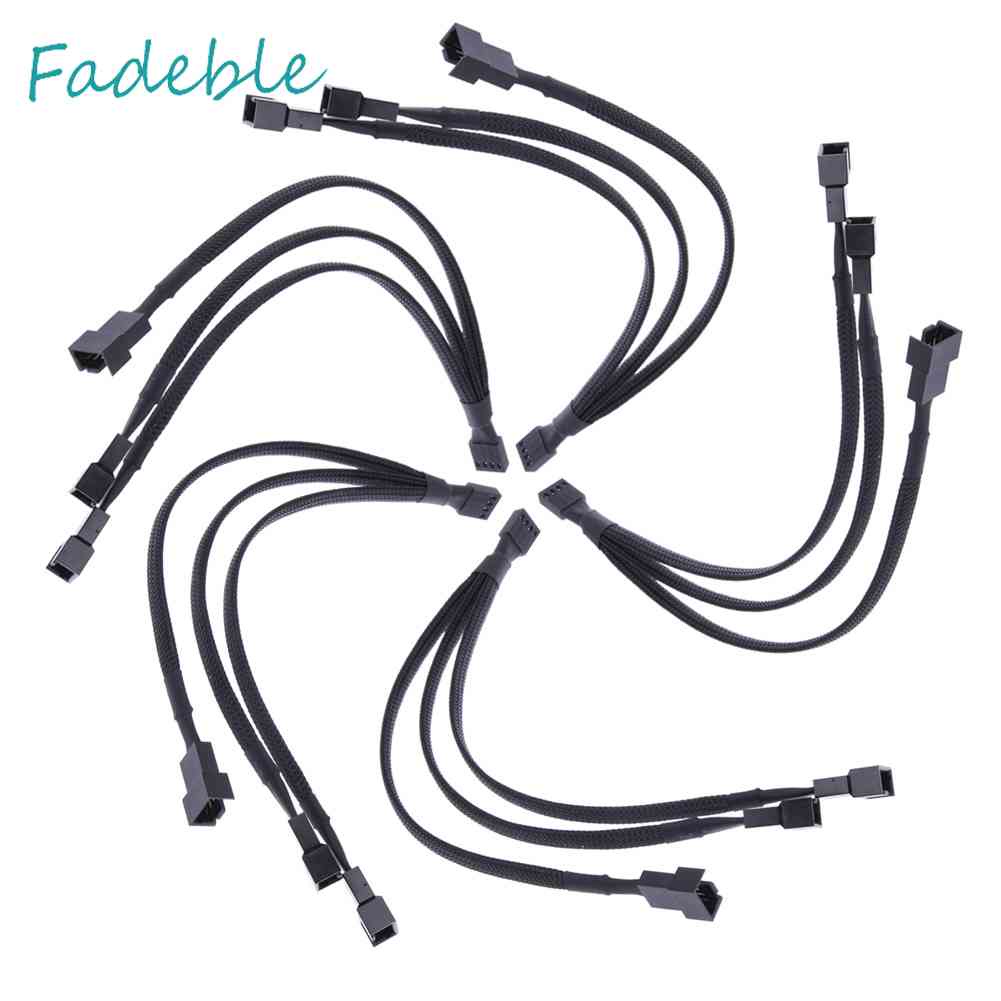 Dây Cáp Chia Cổng Quạt PWM 4 pin 1 Sang 3 Chiều Màu Đen