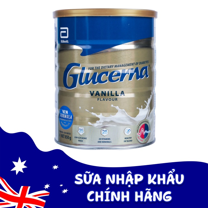 Sữa Glucerna Úc hương Vanilla 850g