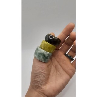 Nhẫn đá serpentine bản cao