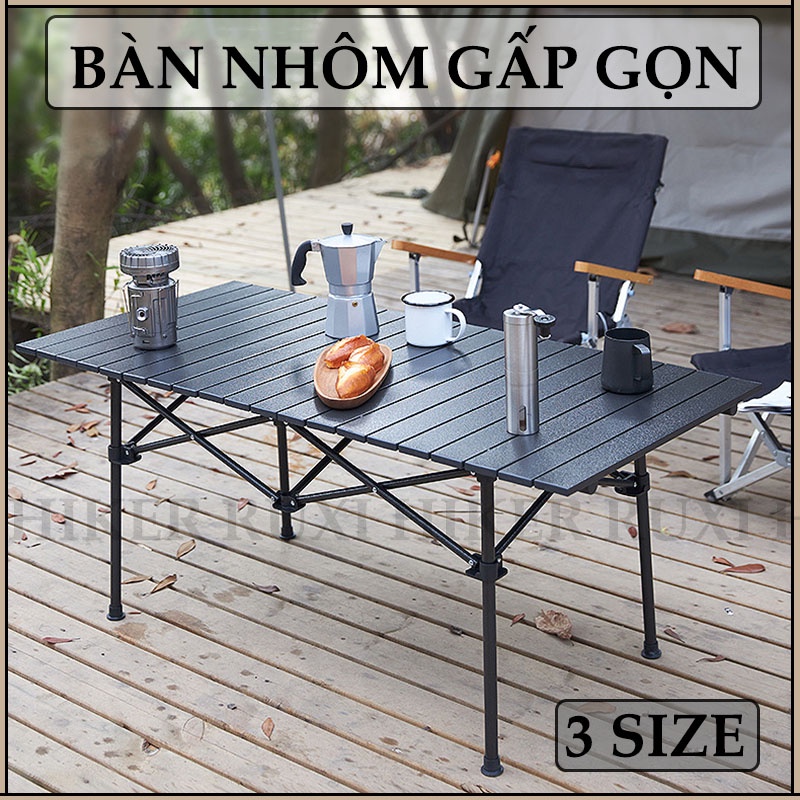 Bàn dã ngoại gấp gọn , bàn picnic du lịch bỏ túi hợp kim nhôm trọng lượng nhẹ cắm trại camping