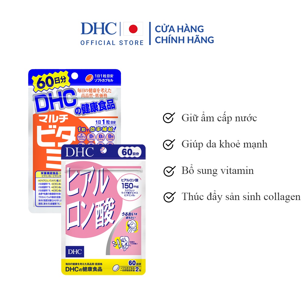 Combo Viên Uống DHC Nuôi Dưỡng Làn Da 60 Ngày (Multi & HA)