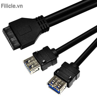 PC Case 20Pin to 2 Port USB 3.0 Front Panel Cable Adapter with Fixed Foot