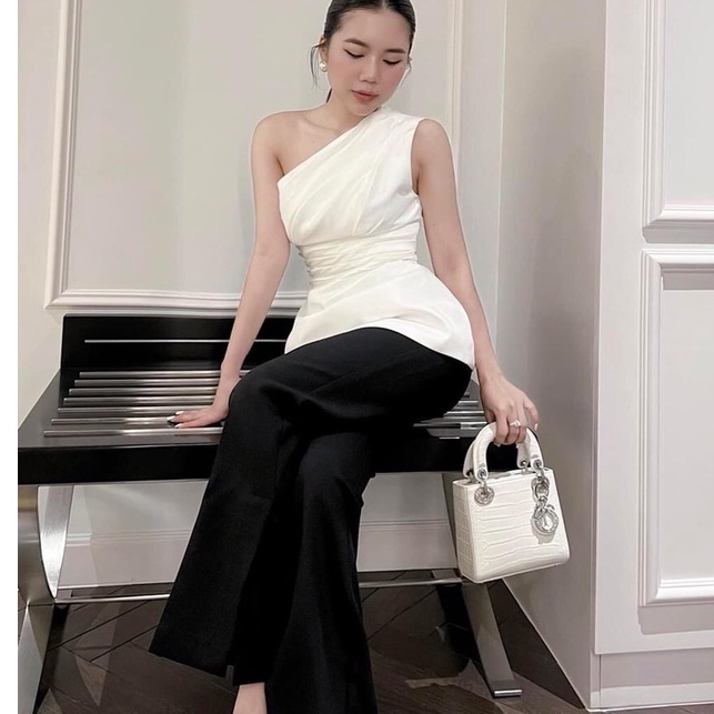 áo lệch vai tay phồng chất đẹp