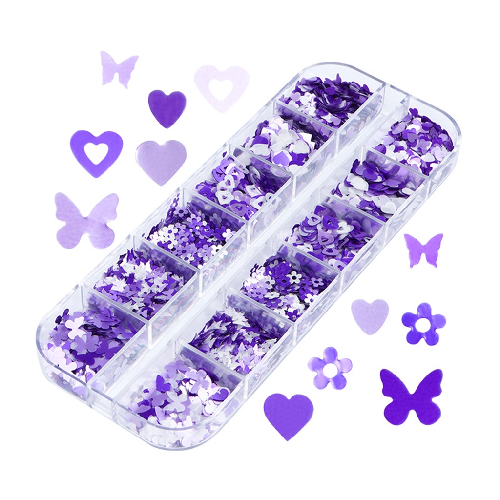 Hộp 12 Ngăn Đựng Phụ Kiện Trang Trí Móng Tay An Toàn Cho Bé Gái