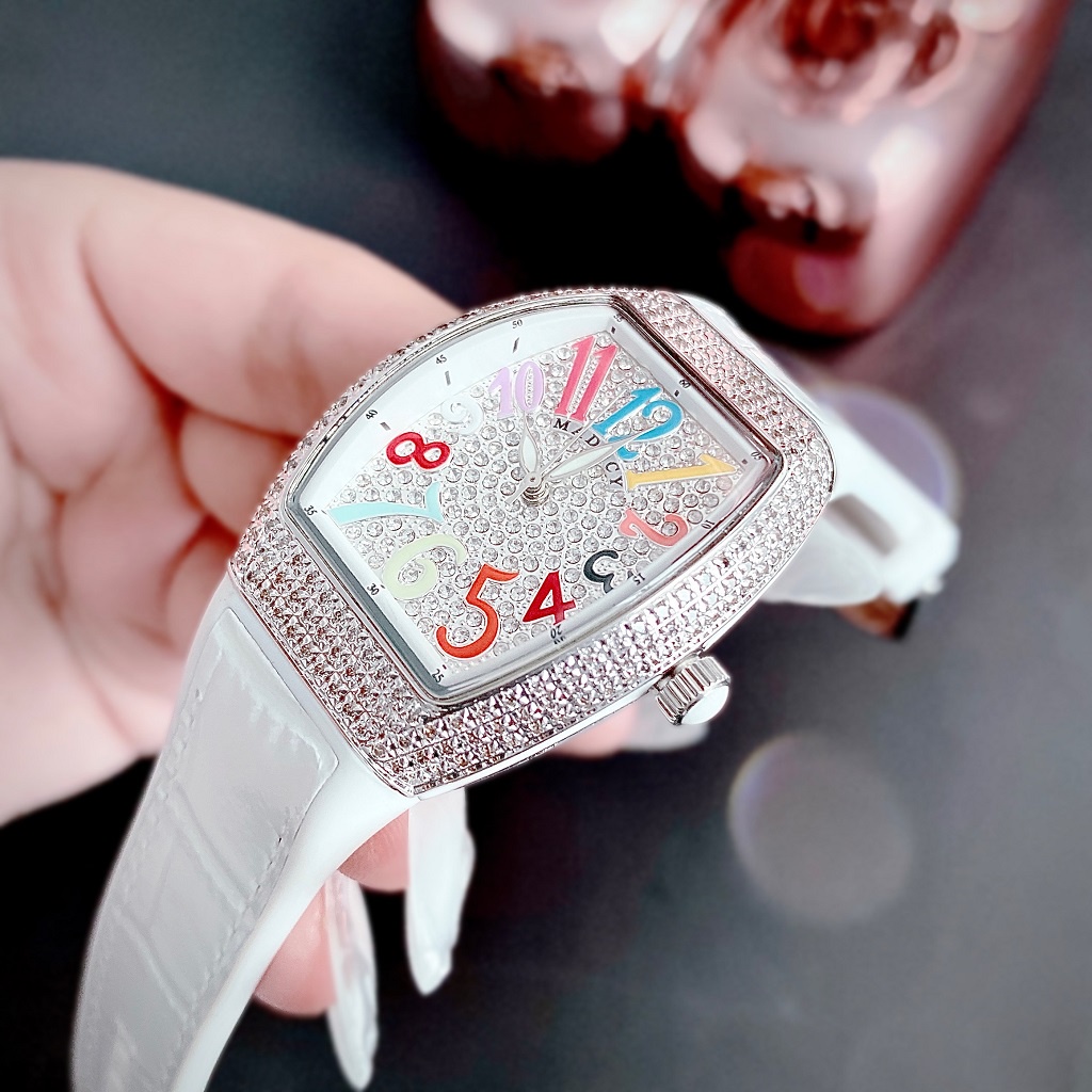 Đồng Hồ Nữ Madocy M81666 Dây Silicone Trắng Silver 33mm