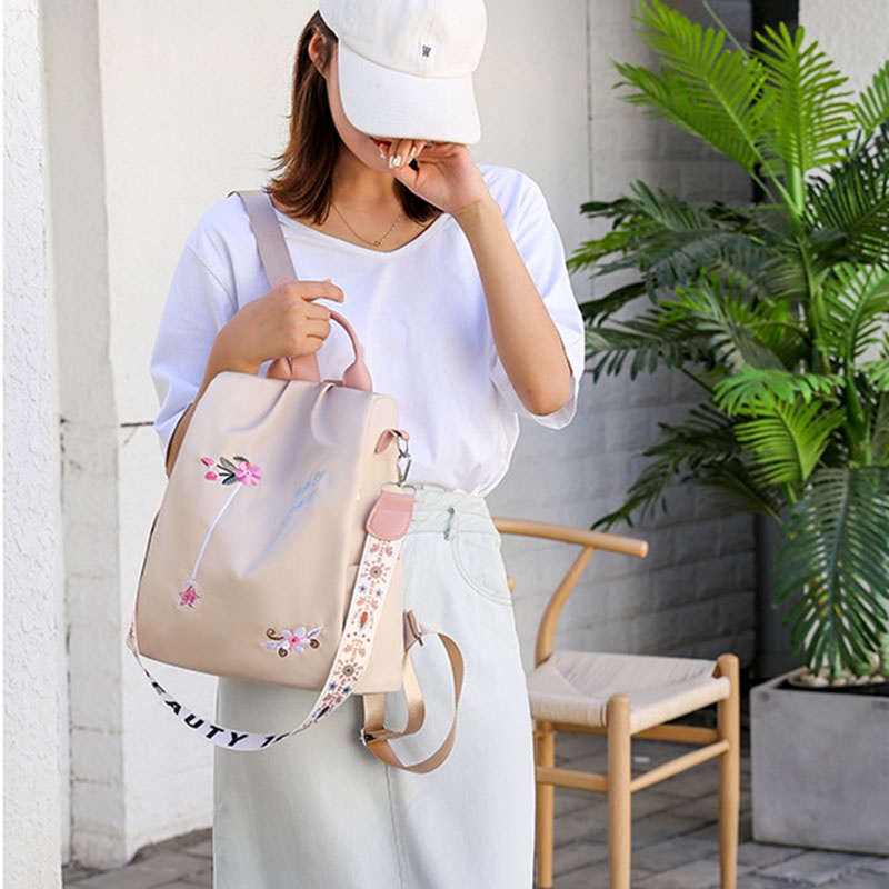 Ba Lô Thêu Họa Tiết Phong Cách Hàn Quốc Thời Trang Cho Nữ