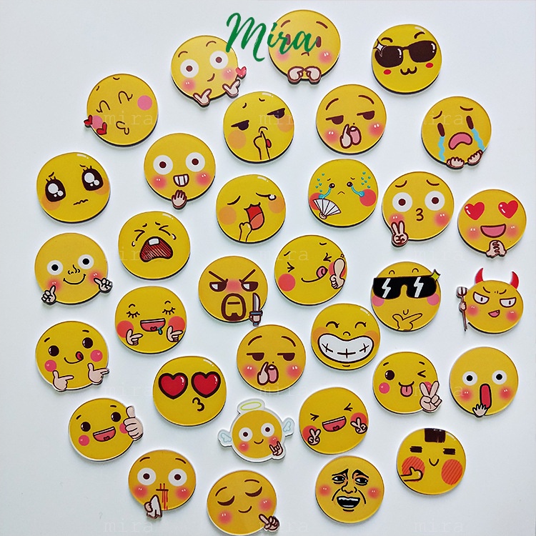 Ghim Cài Icon Mặt Cười, Huy Hiệu Acrylic, Pin Cài Áo, Trâm Balo Đi Học Cực Cute MIRA-GC00807