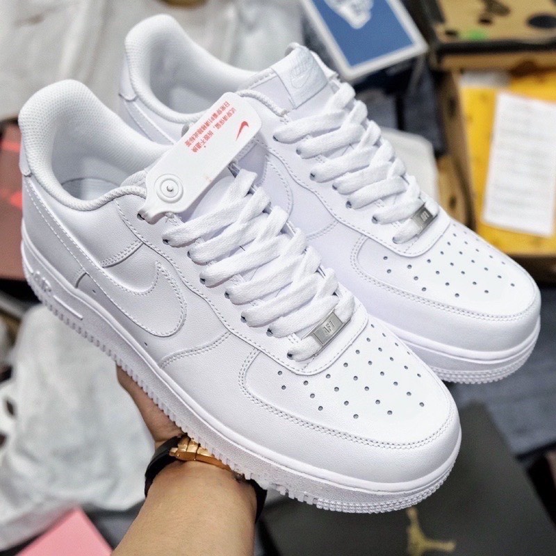Giày _Nike Air Force 1, AF1 Trắng Bản Trung Đầy Đủ Phụ Kiện, Dễ Phối Đồ, Full Size Nam Nữ
