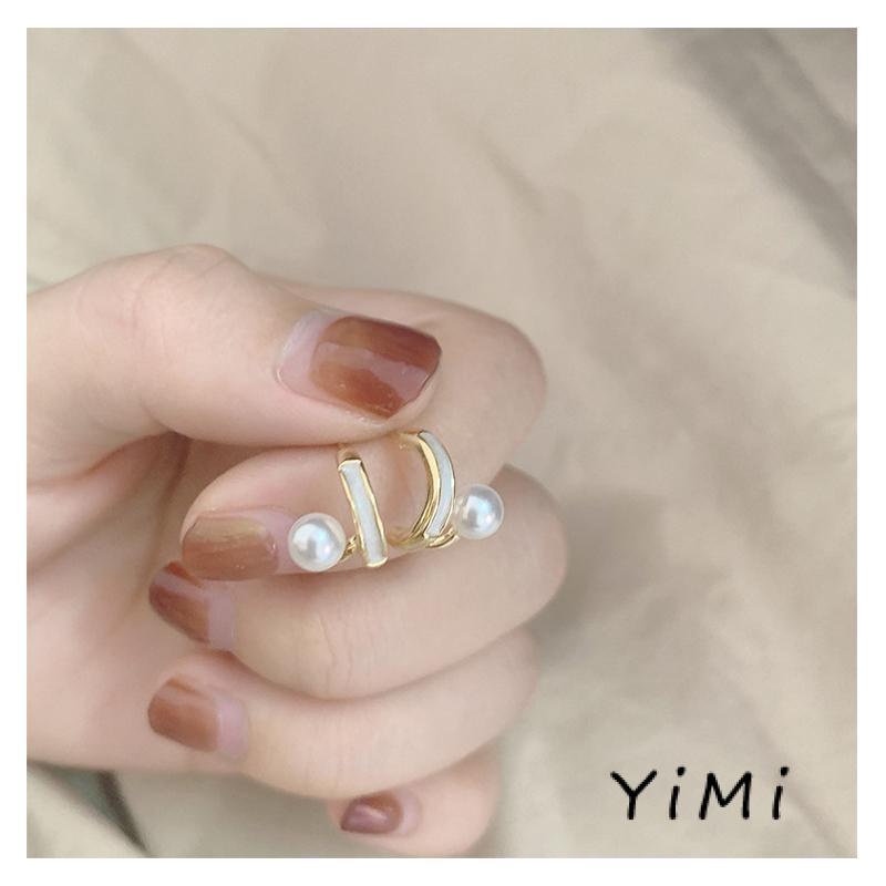 Bông tai mạ bạc 925 đính ngọc trai đơn giản thời trang phong cách Hàn Quốc