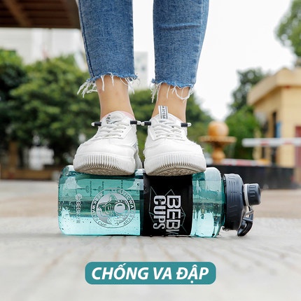 Bình Nước Thể Thao Có Chia Vạch, Ống Hút & Tay Cầm INDIBOT