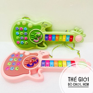 [TRỢ GIÁ-CÓ ĐÈN NHẠC] Đồ chơi giải trí đàn ghita điện tử hình ngựa Pony nút bấm dành cho bé thích học đánh đàn guitar