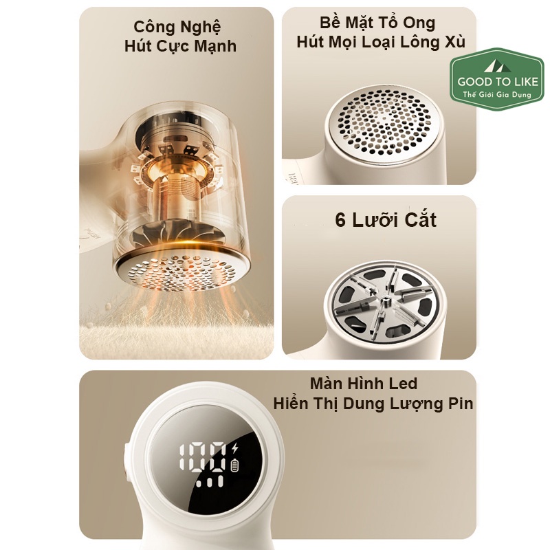 Máy Cắt Lông Xù Quần Áo Joyroom Loại Bỏ Xù Xơ Vải Trên Mọi Bề Mặt,Máy Cắt Lông Xù Đa Năng Không Dây Công Suất Lớn