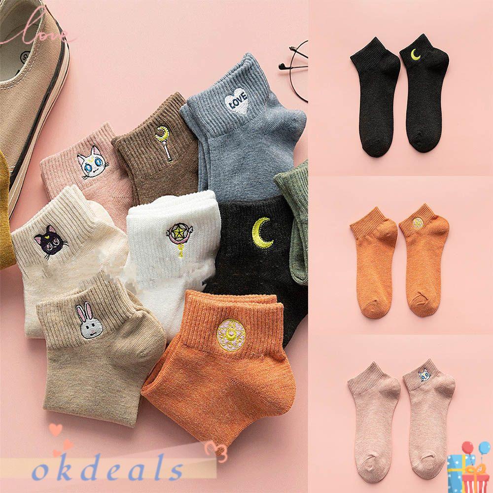 Okdeals Tất Ngắn Nữ ​ Áo Cotton Kiểu Hàn Quốc Thiết Kế Mới Đáng Yêu Cho Nữ