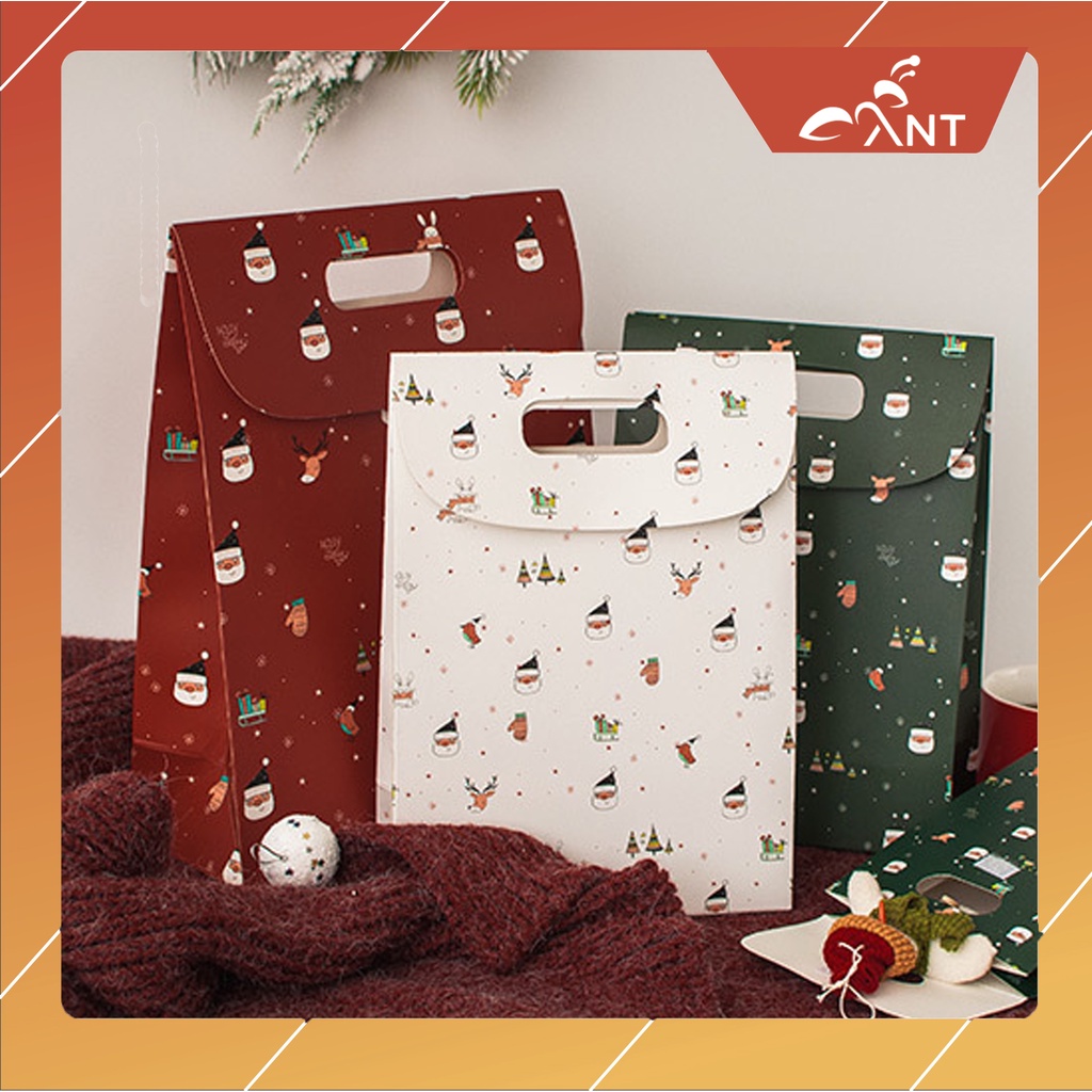 Túi Giấy Đựng Quà Giáng Sinh Noel- Túi Giấy Xách Tay Đựng Quà Giáng Sinh Có Nắp