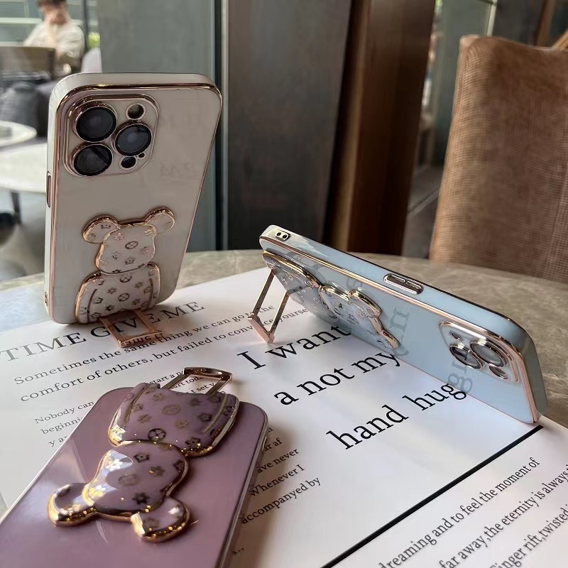 Ốp Điện Thoại Chống Sốc Có Giá Đỡ Hình Gấu Cho VIVO Y93 Y76S S1 PRO Y9S V11 Z3 Z3I V15 PRO V20 PRO X60 PRO Plus