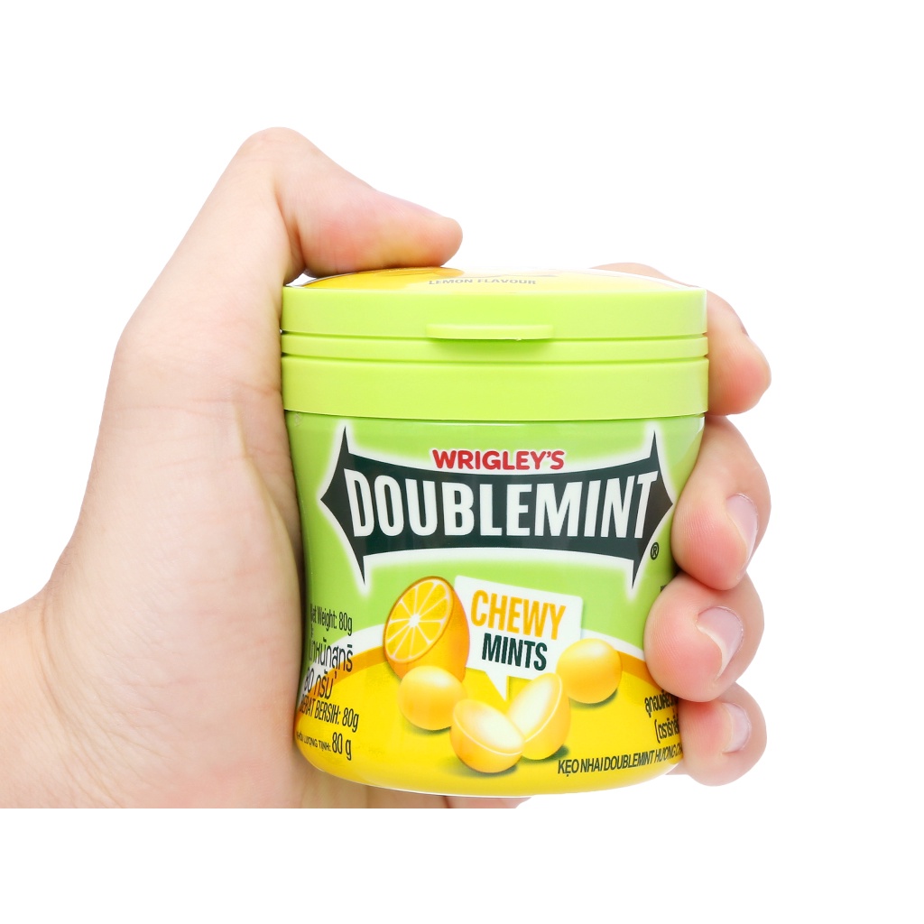 Kẹo nhai Doublemint Chewy Mints hương chanh bạc hà hũ 80g