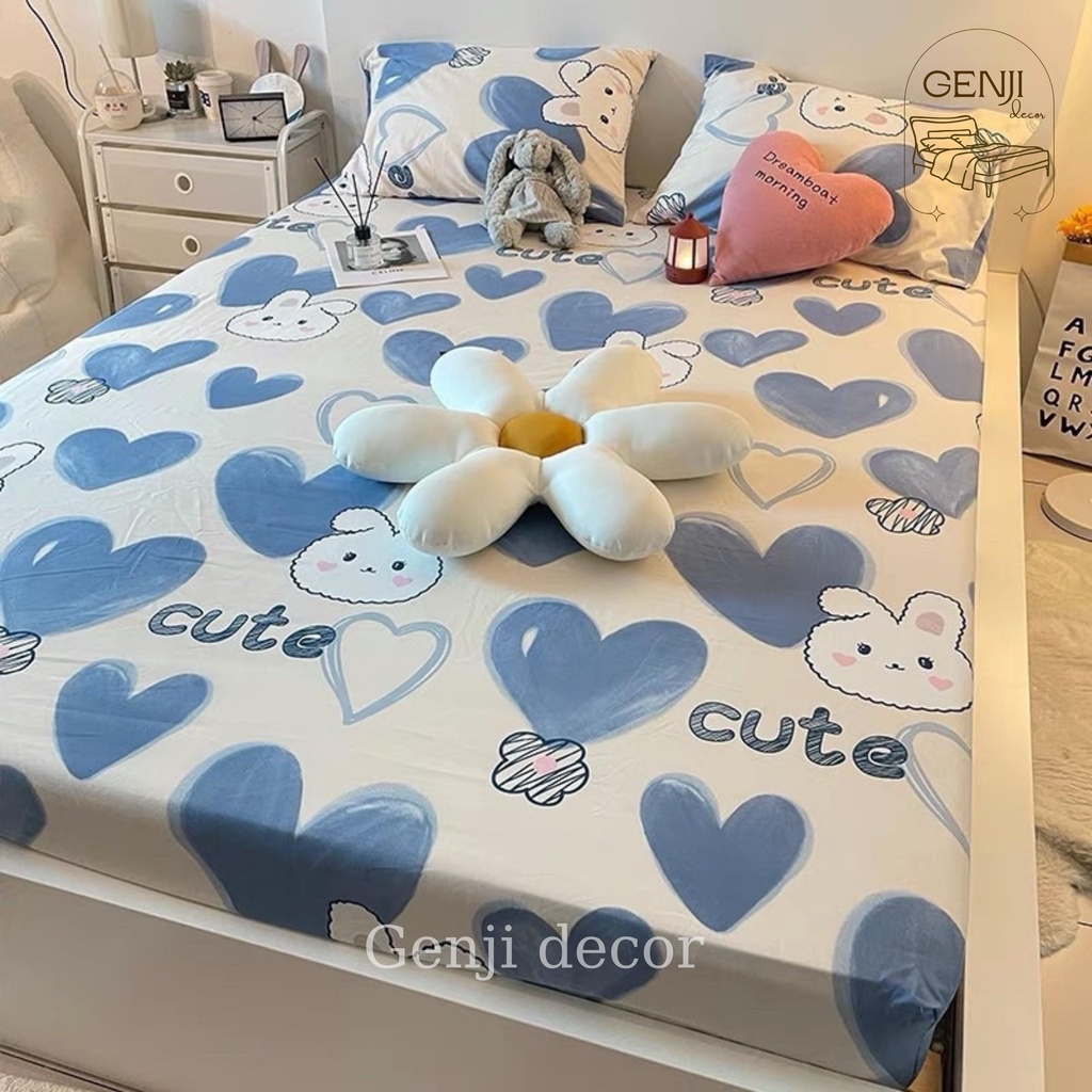 Bộ ga giường 3 món Genji Decor 01, drap giường đẹp mềm mịn mát đầy đủ kích thước mẫu mã