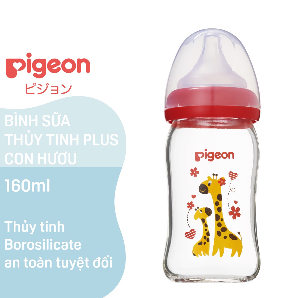 Bình Sữa Thuỷ Tinh Plus Pigeon 160ml (SS)