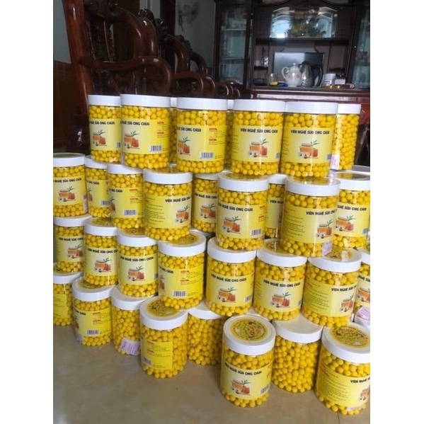Viên nghệ mật ong Cao cấp hỗ trợ đau dạ dày, bổ máu, ăn ngon - hộp 500gr