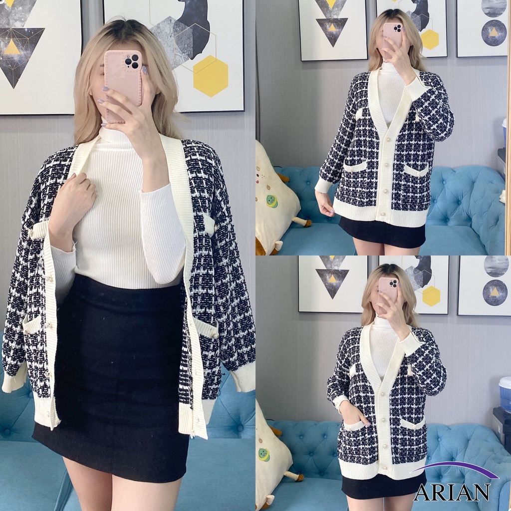 Áo Cardigan Chất Dày Form Rộng Kim Tuyến Sang Chảnh