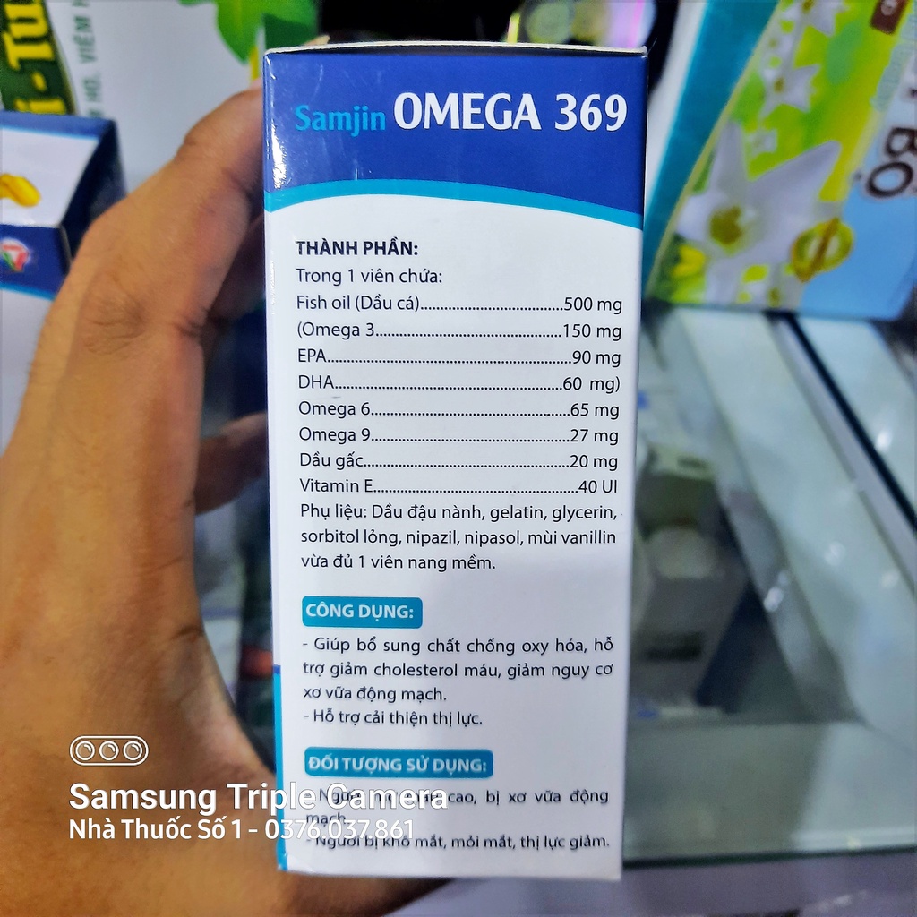 Chính hãng, hoàn tiền 200% samjin dầu cá omega 369 - vitamin bổ mắt đẹp da - ảnh sản phẩm 2