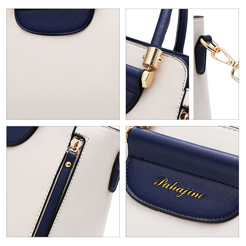 Mischa Túi Đeo Chéo Vai Hình Vuông Nhỏ Bằng Da PU Màu Tương Phản Thời Trang Thu Đông Phong Cách Phương Tây