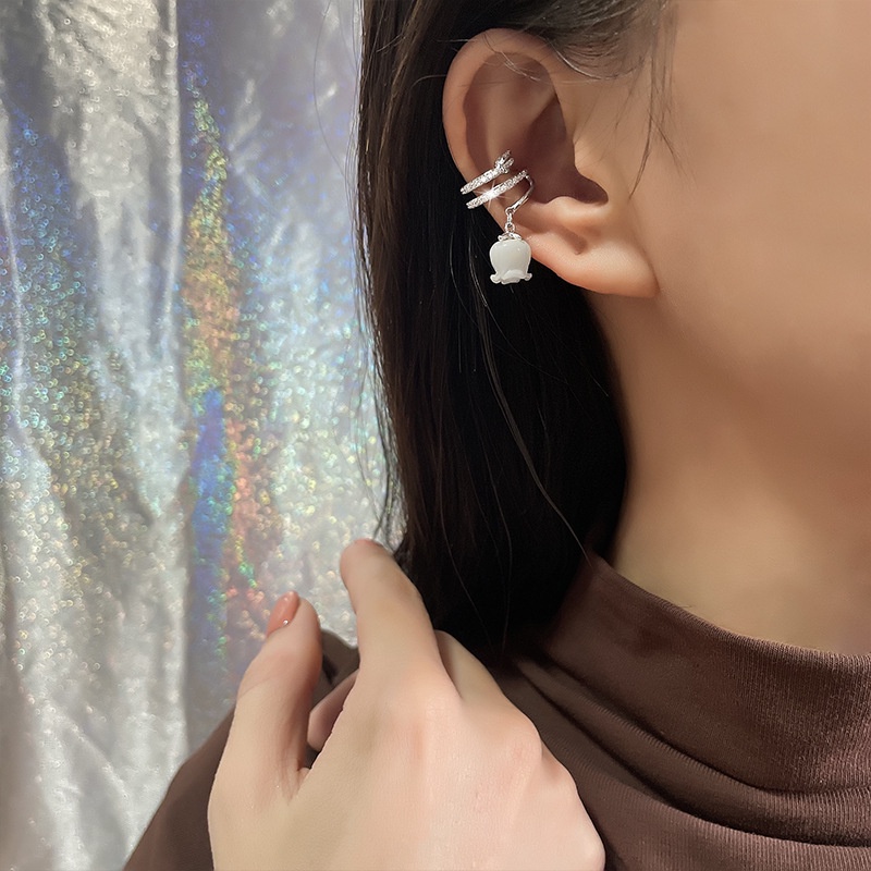 Kẹp tai nhiều lớp, kẹp tai tulip, kẹp tai không dị ứng, bông tai kiểu Hàn Quốc, kẹp tai mặt dây chuyền, bông tai nữ