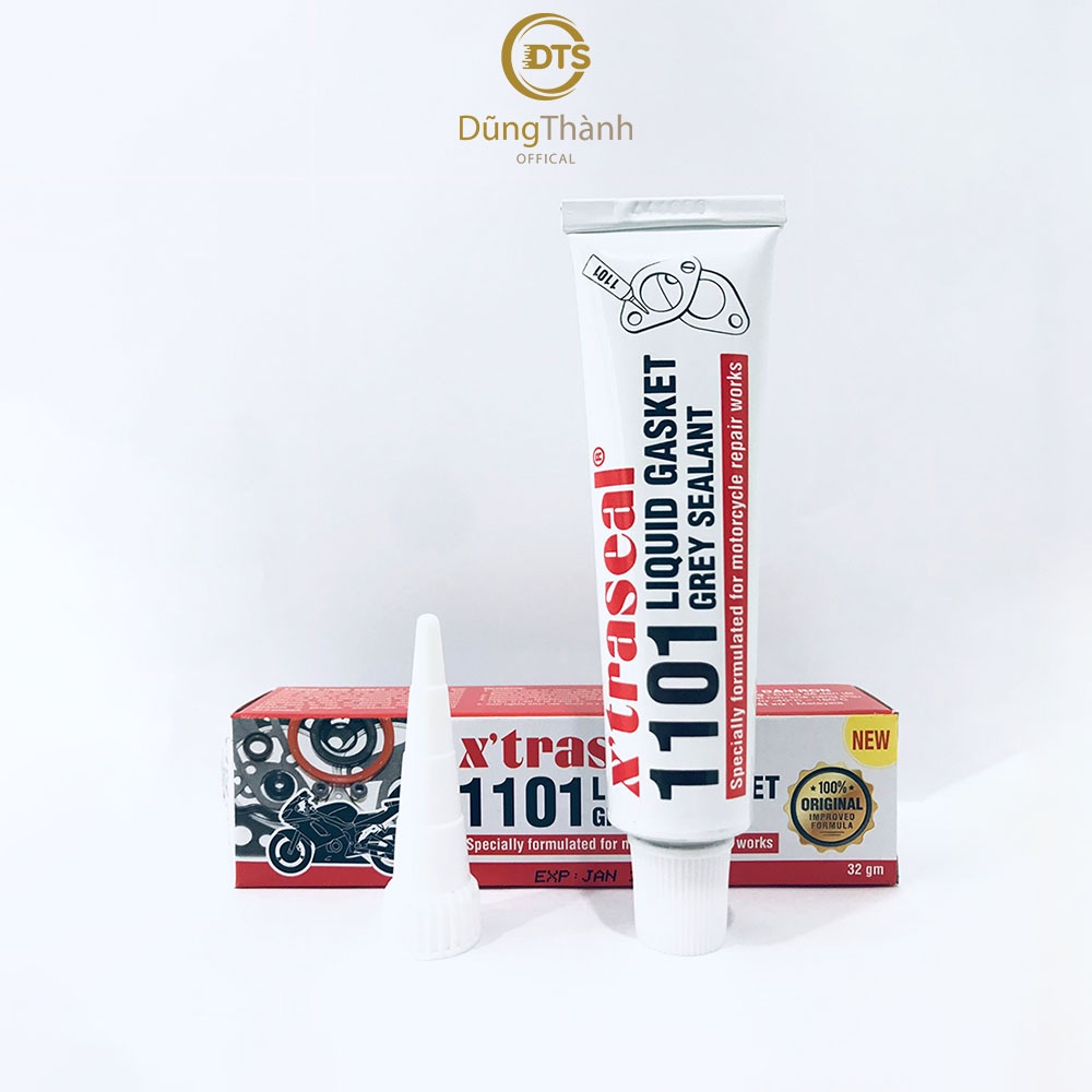 Keo dán ron xe máy chịu nhiệt X’traseal khô nhanh kháng xăng dầu màu xám 1101 Liquid Gasket 32g dạng tuýp
