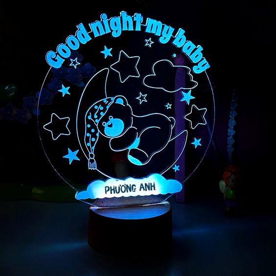 Đèn ngủ 🔥LED 3D🔥 trẻ em_khắc tên theo yêu cầu