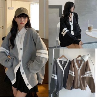Áo khoác cadigan 3 vạch tay siêu hot