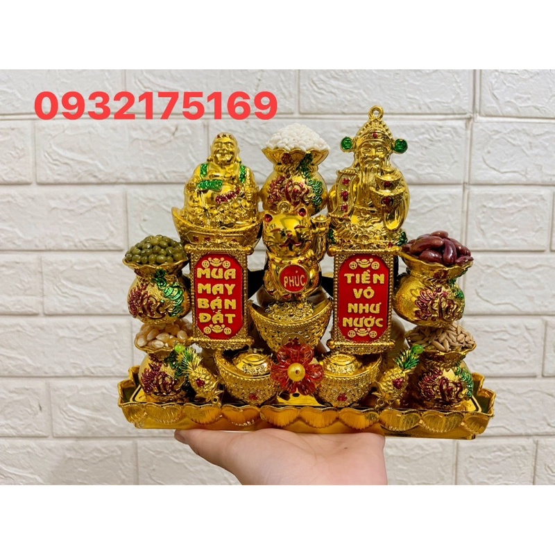 Khay tỏi ngũ đậu túi vàng tam ông chiêu tài hút lộc